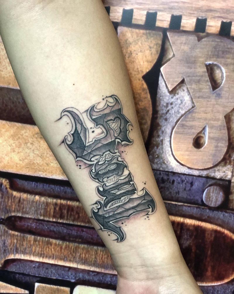 灵魂 花体纹身图片_花体字纹身图案