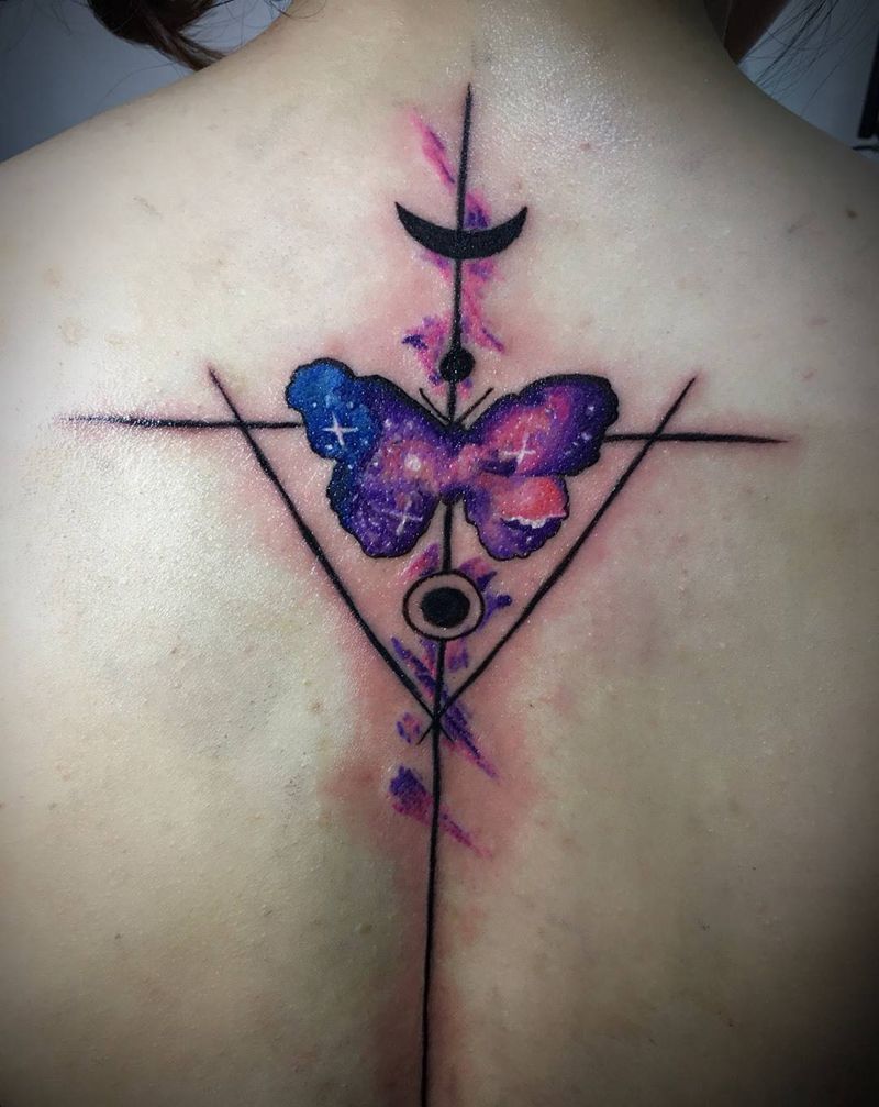星空蝴蝶纹身图片