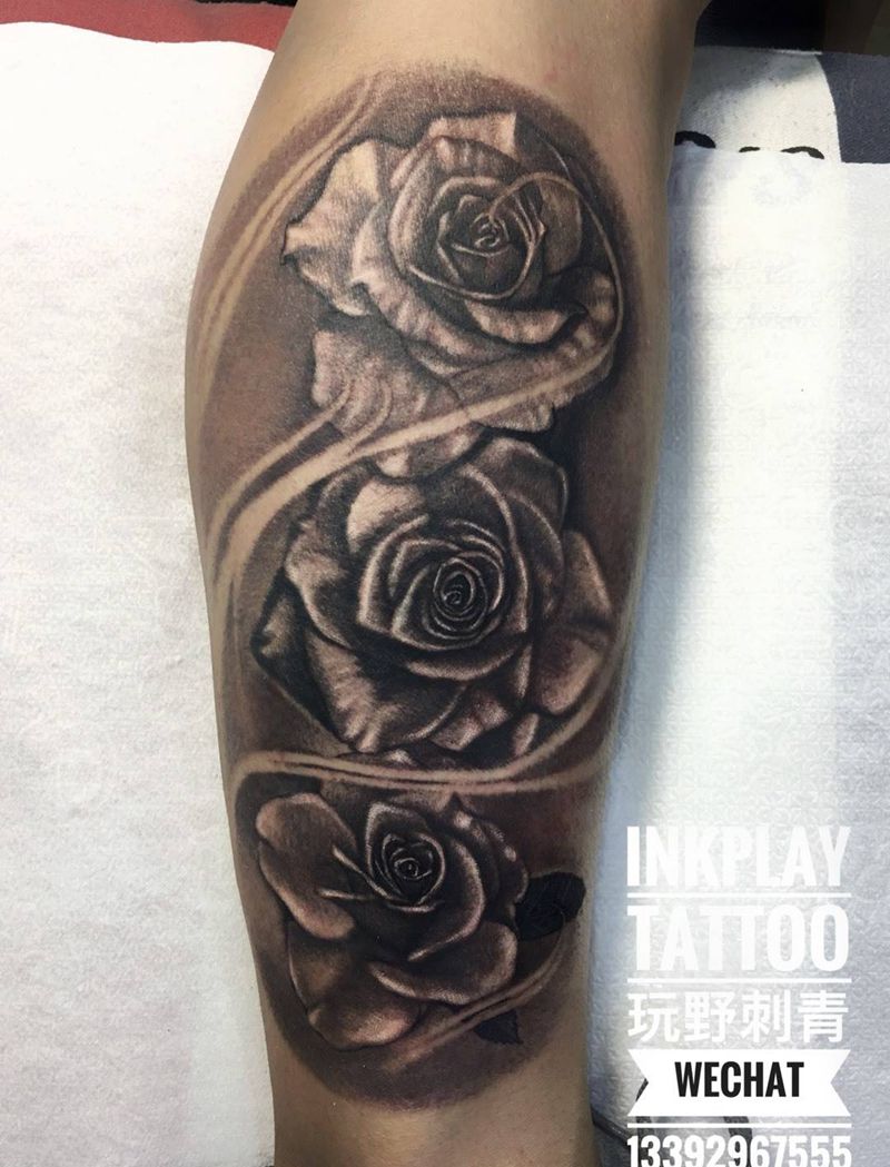 玫瑰花纹身图片