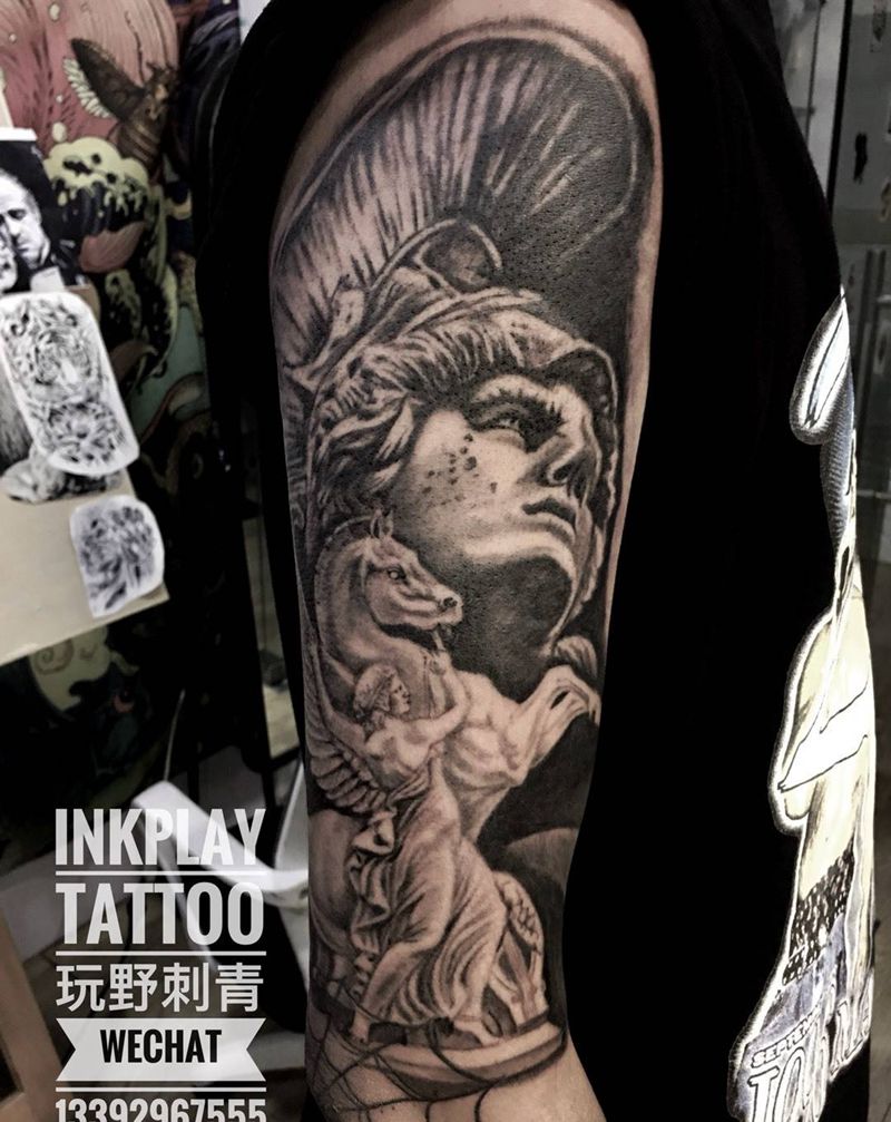 罗马战士 遮盖旧纹身纹身图片