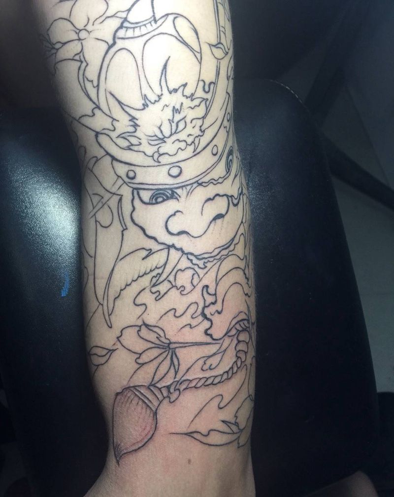 彩色待完成纹身图片