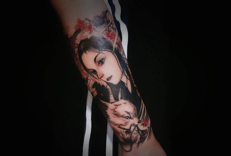 艺妓 完成效果纹身图片