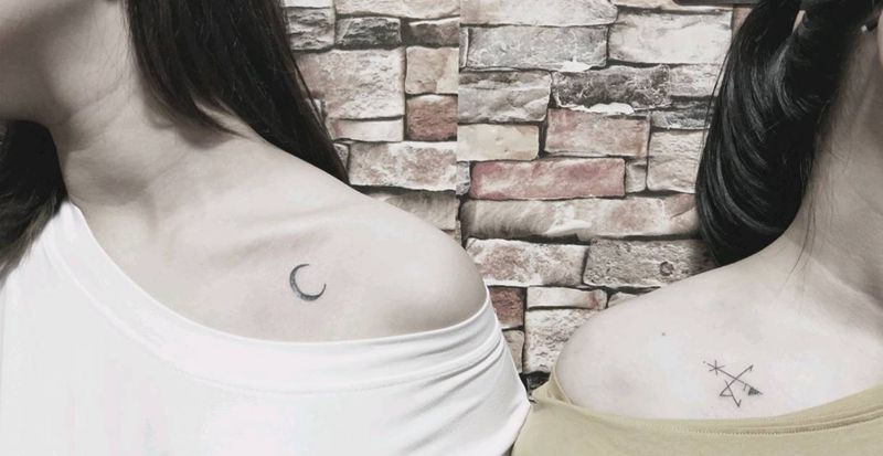 小清新纹身图片_肩部纹身图案