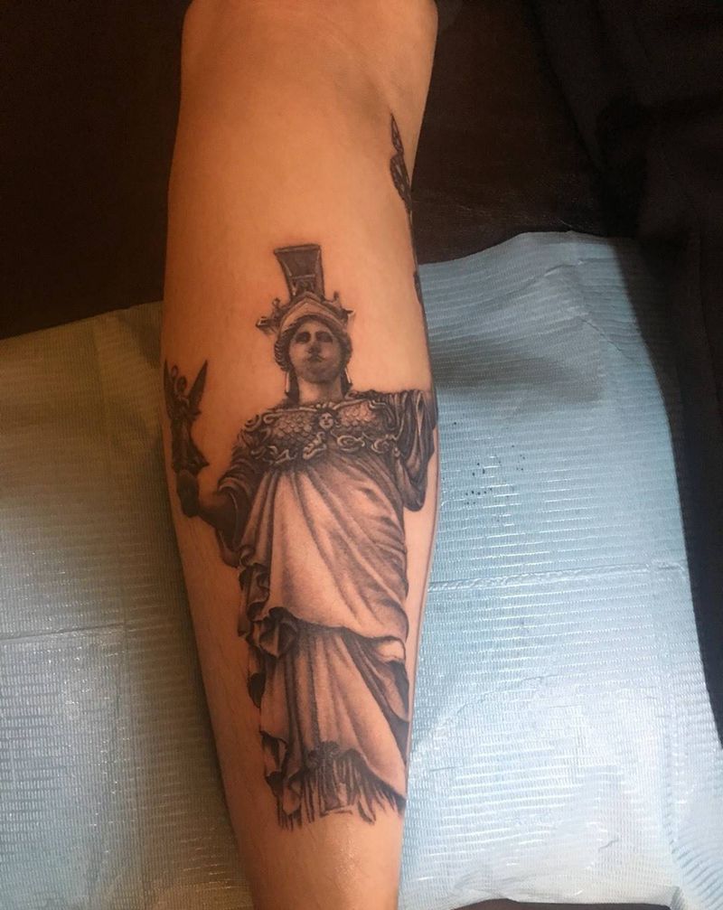 包腿-雅典娜纹身图片
