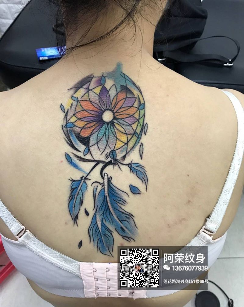 捕梦网纹身图片