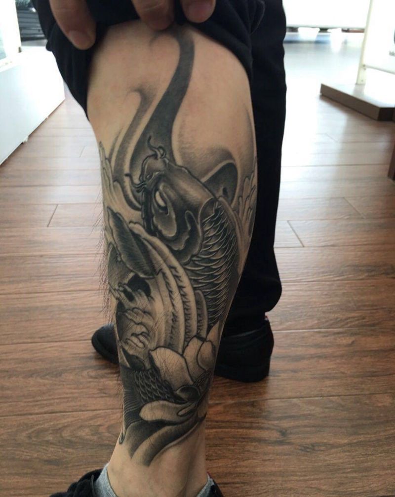 一年前的鲤鱼恢复后纹身图片