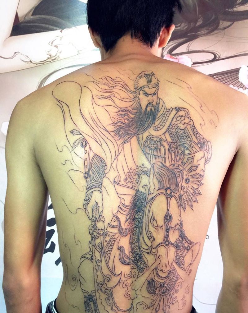关·云长纹身图片