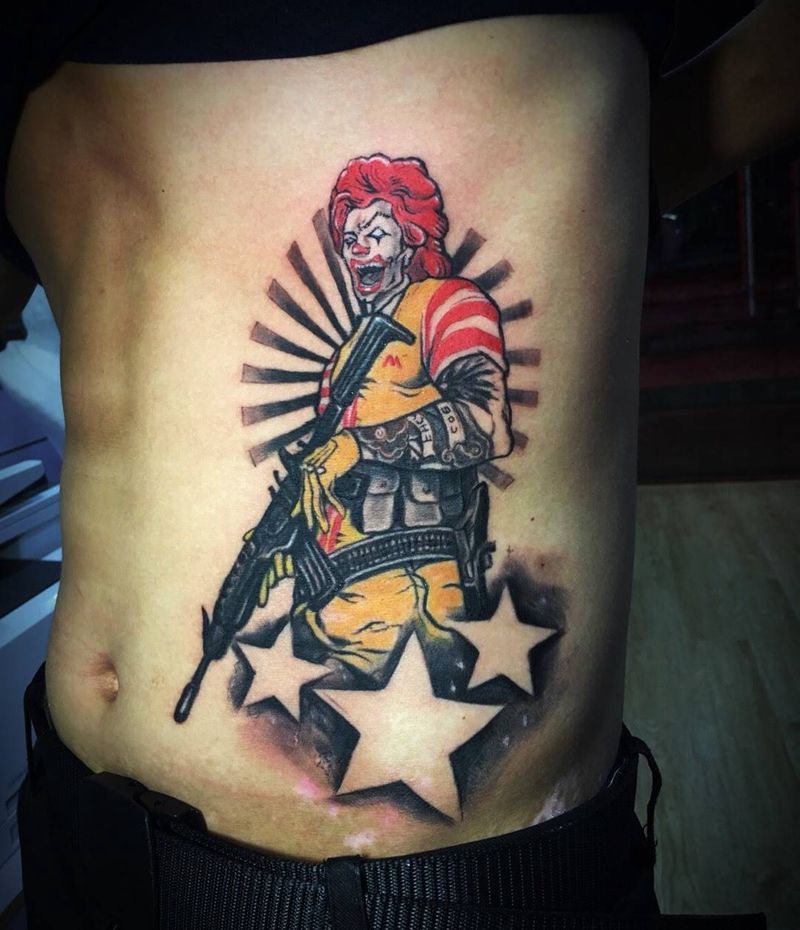 疯狂的麦当劳叔叔纹身图片