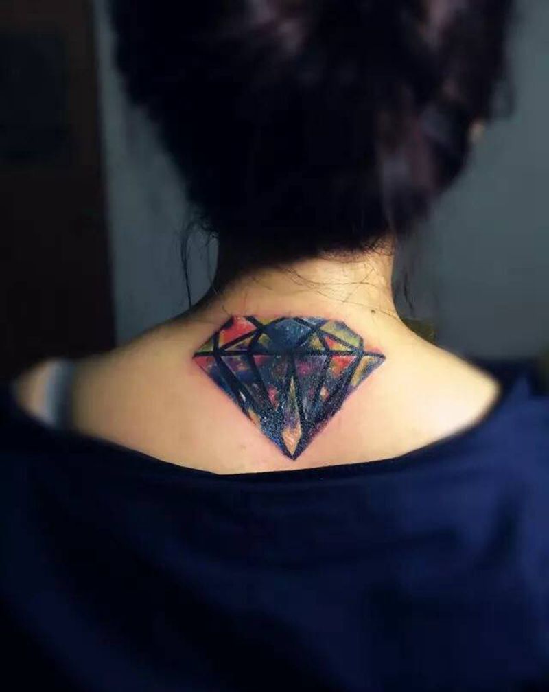 遮盖星空彩钻纹身图片