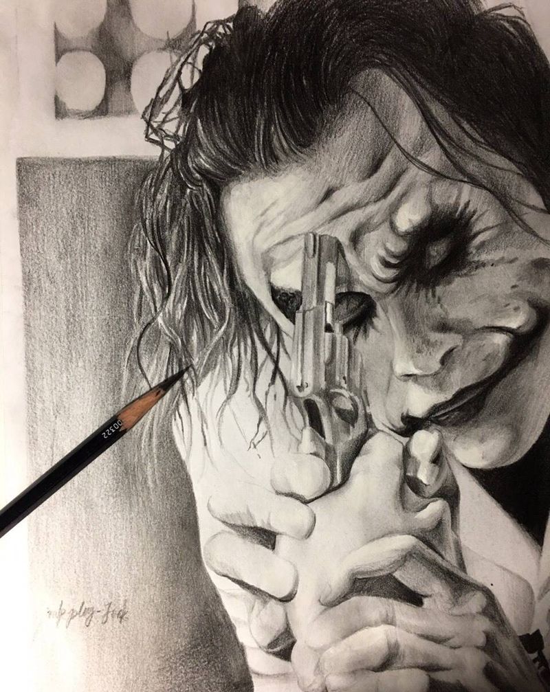 素描练习，史上最有魅力的反派。纹身图片