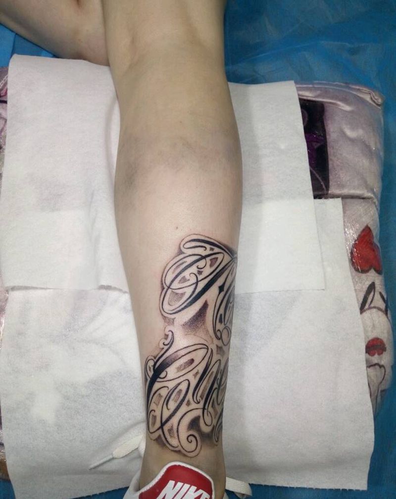 花体字纹身图片