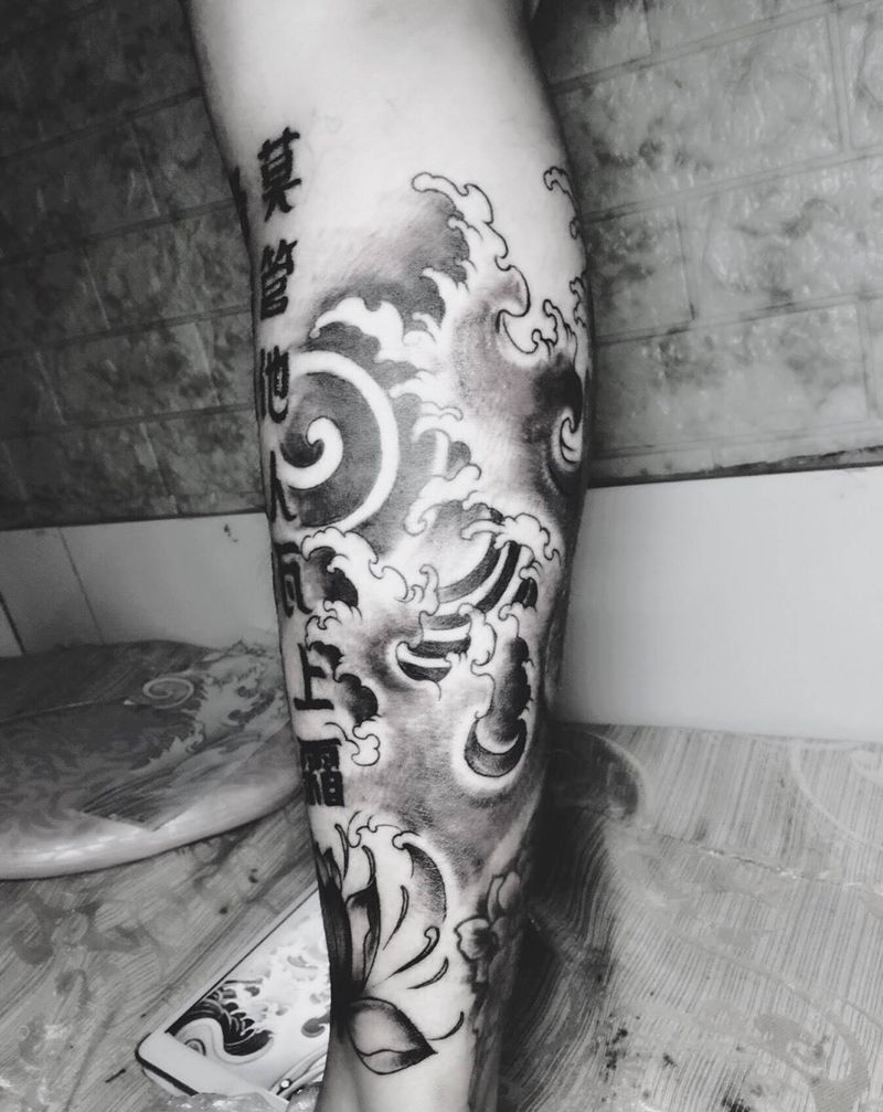 浪起来………纹身图片