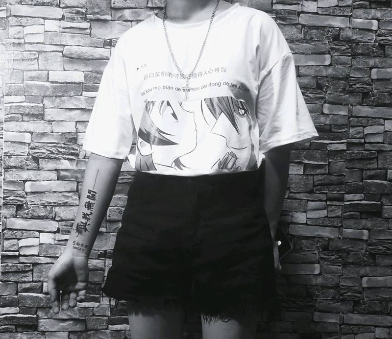 泼墨文字纹身图片_手臂水墨纹身图案