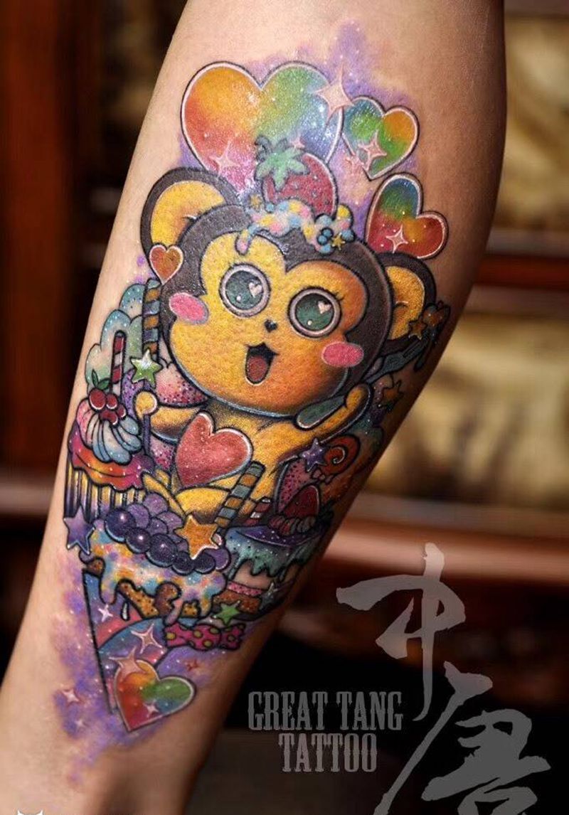 可爱小猴纹身图片