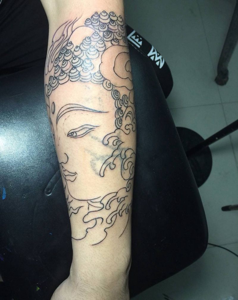 佛 莲花纹身图片