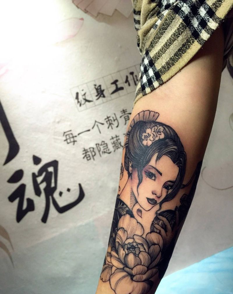 日系·侍女纹身图片