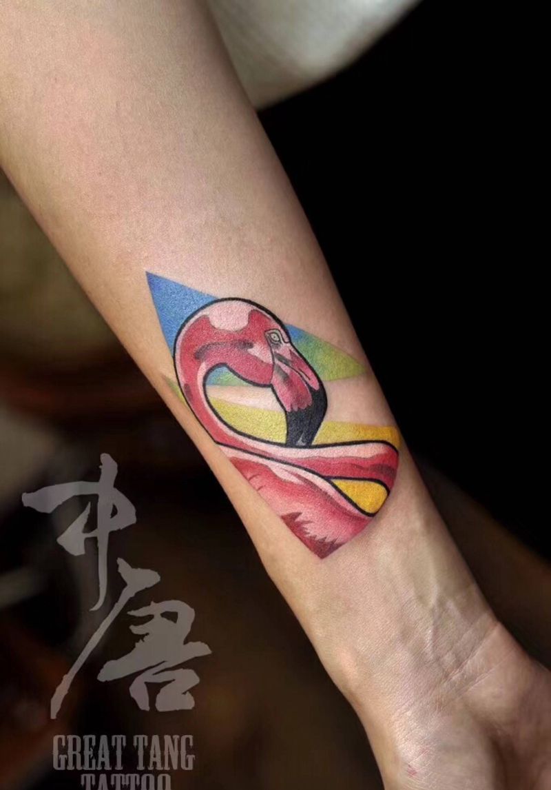 火烈鸟纹身图片