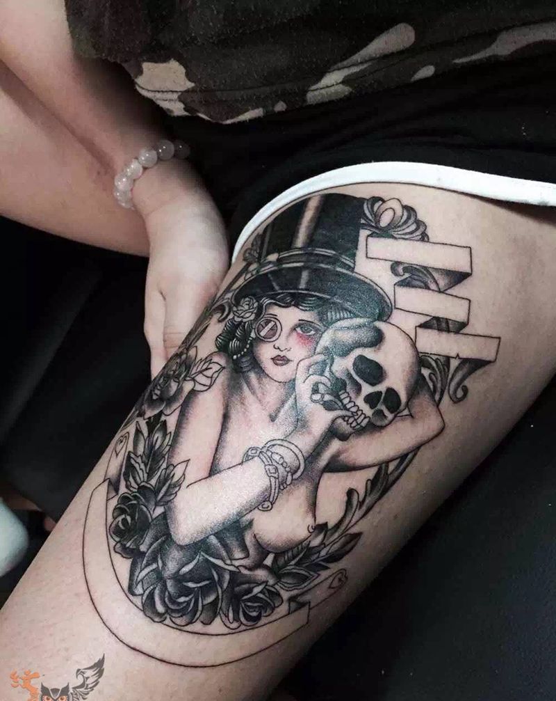 欧美纹身图片_欧美人物腿部纹身图案