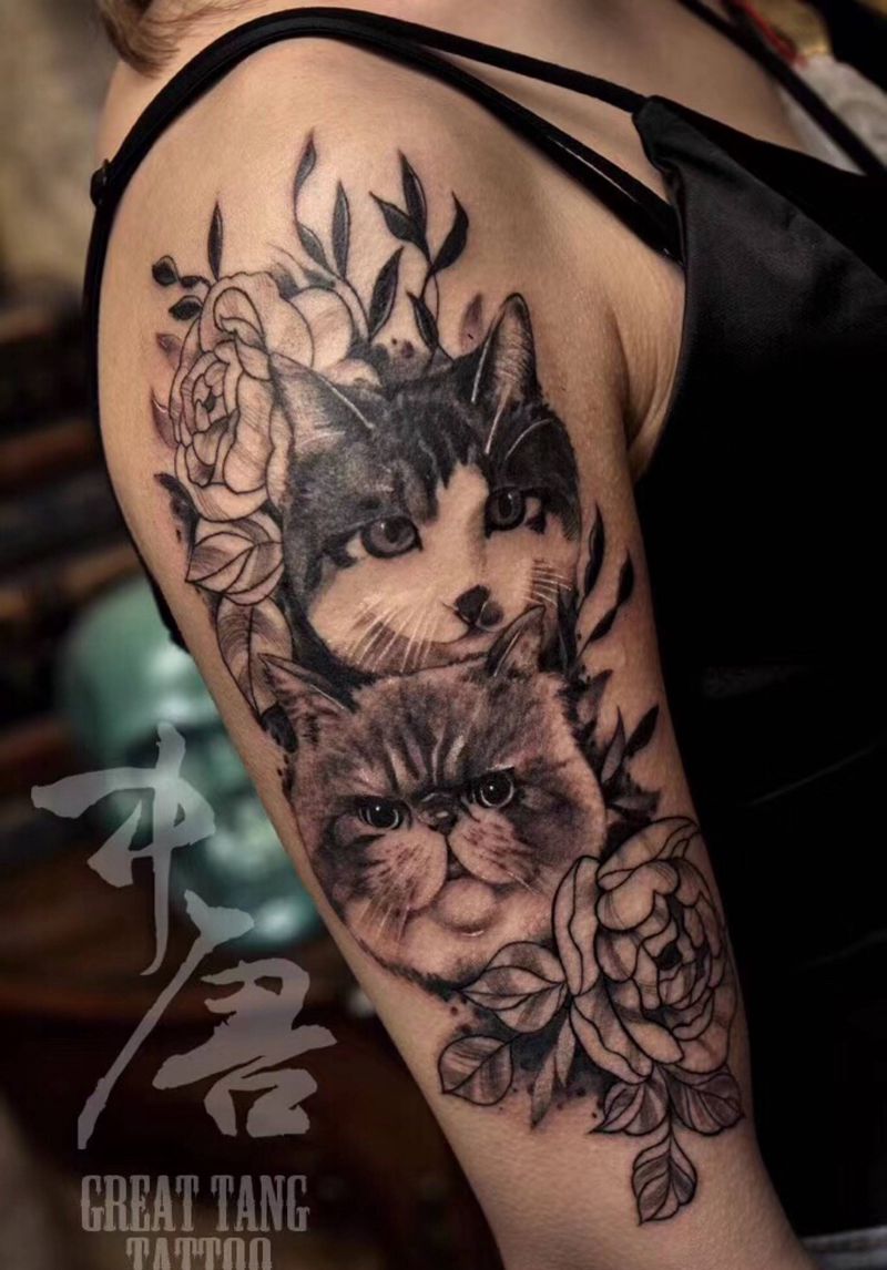猫纹身图片