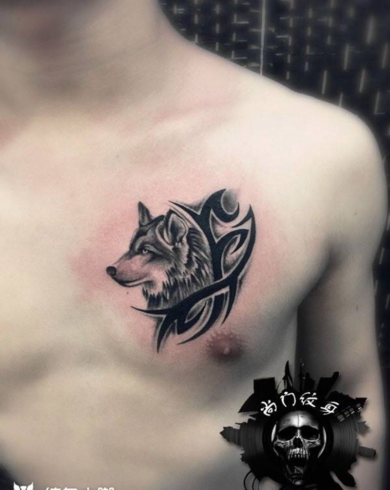 狼头纹身图片