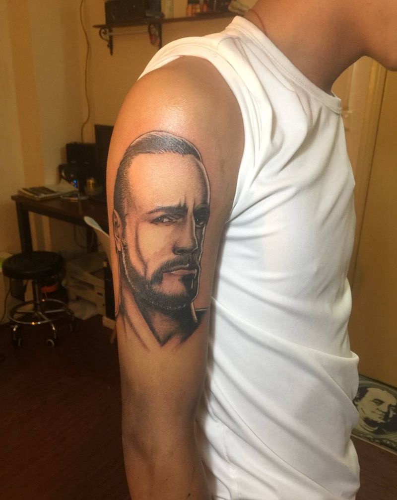 黑灰肖像纹身图片