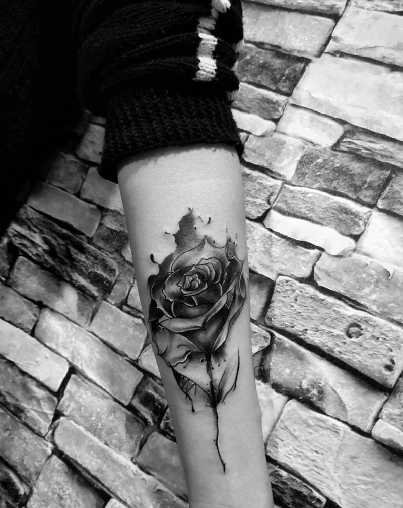 玫瑰纹身图片