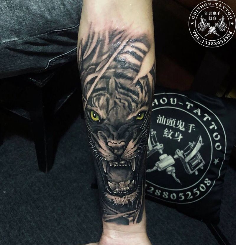 写实虎纹身图片