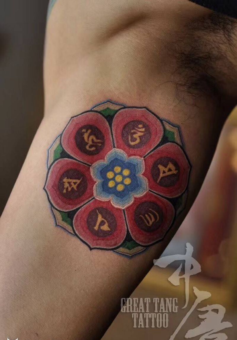 六字真言纹身图片