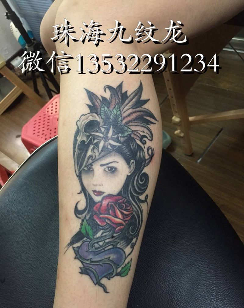 修改遮盖纹身图片_成品脚部欧美人物纹身图案