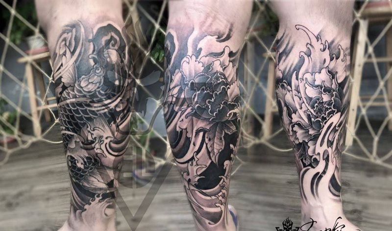 包小腿纹身图片