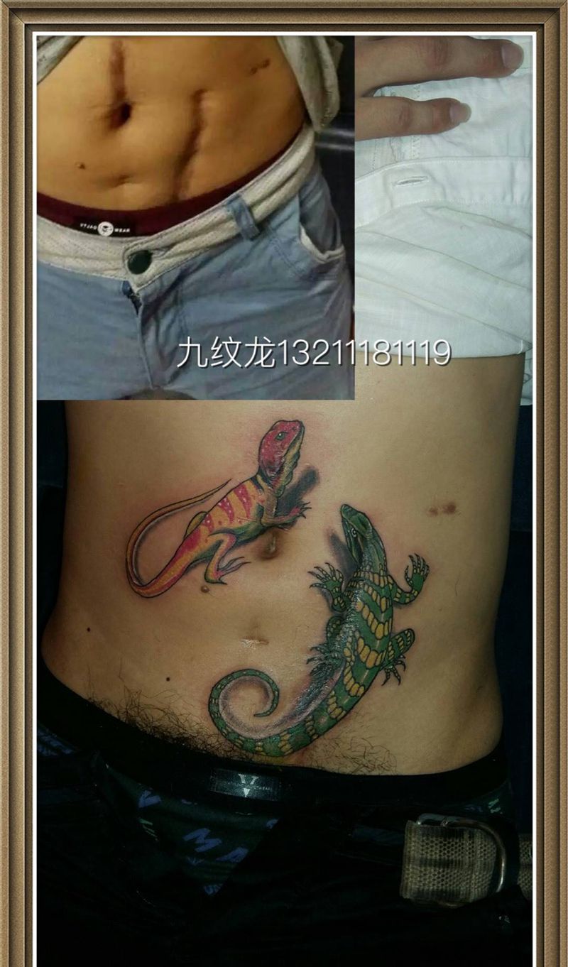 疤痕遮盖纹身图片