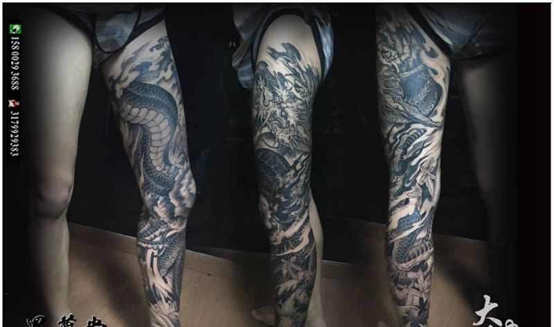 乘风破浪穿云龙纹身图片