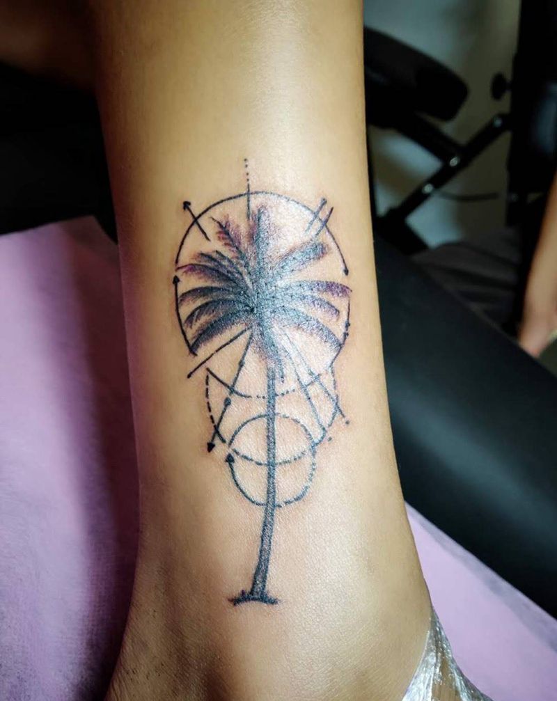 椰子树纹身图片