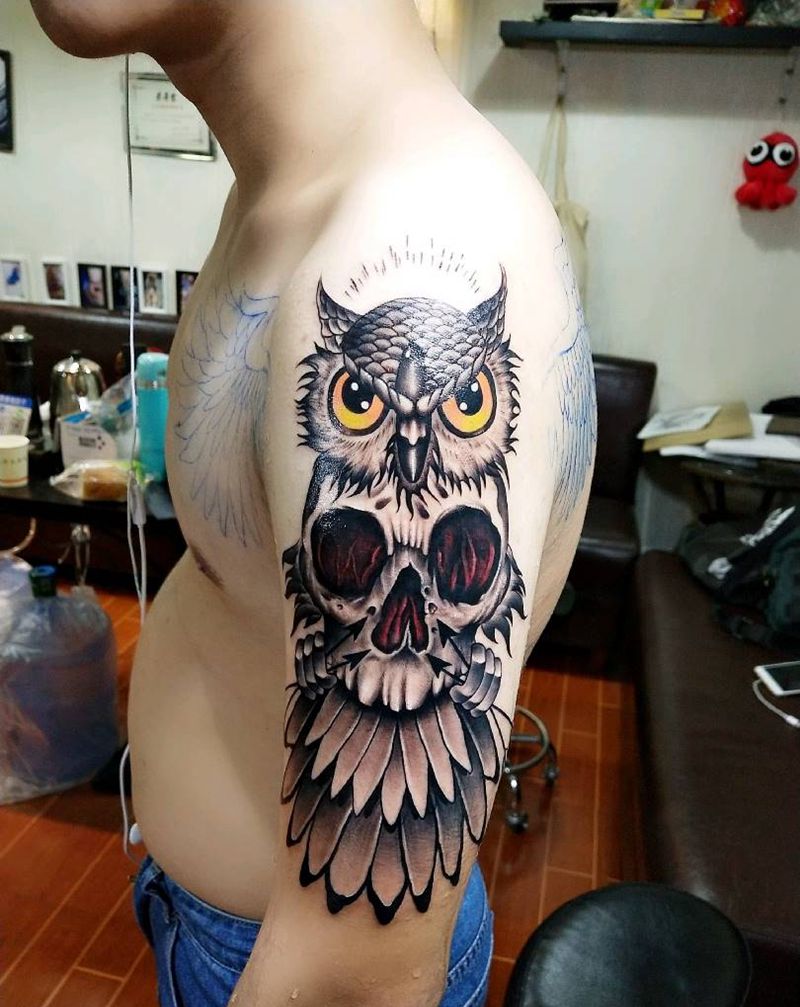 猫头鹰纹身图片