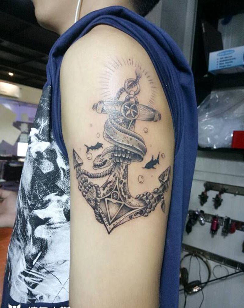 船锚纹身图片