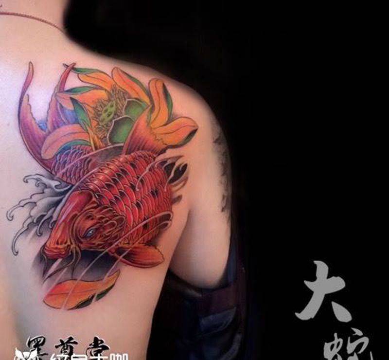 年年有余纹身图片