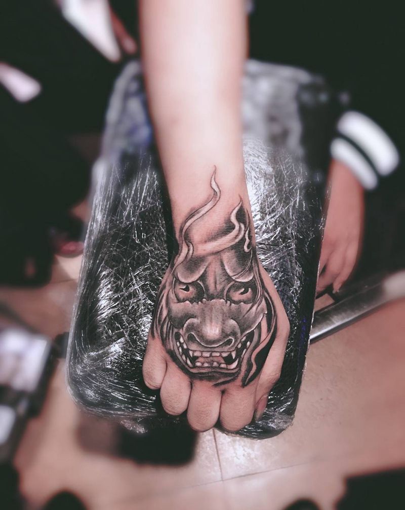 手背般若纹身图片