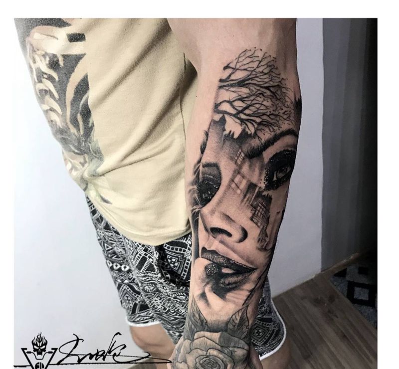 欧美黑灰纹身图片