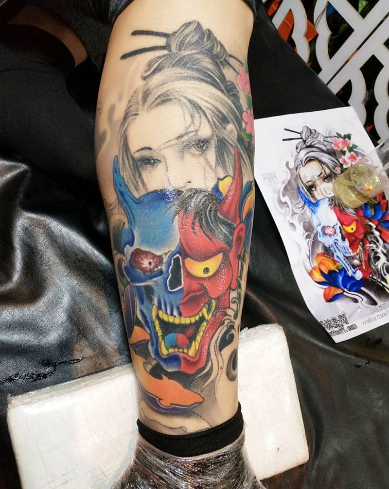 鲤鱼般诺艺妓纹身图片