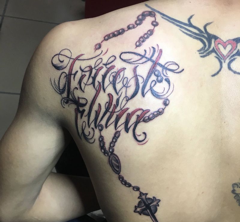 个性花体纹身图片