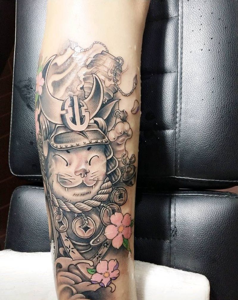 招财猫纹身图片