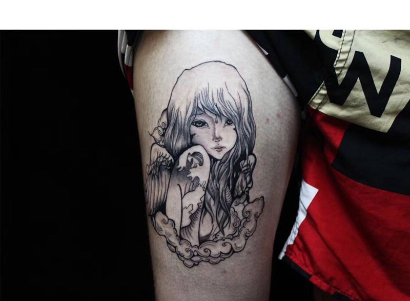 天使姑娘纹身图片