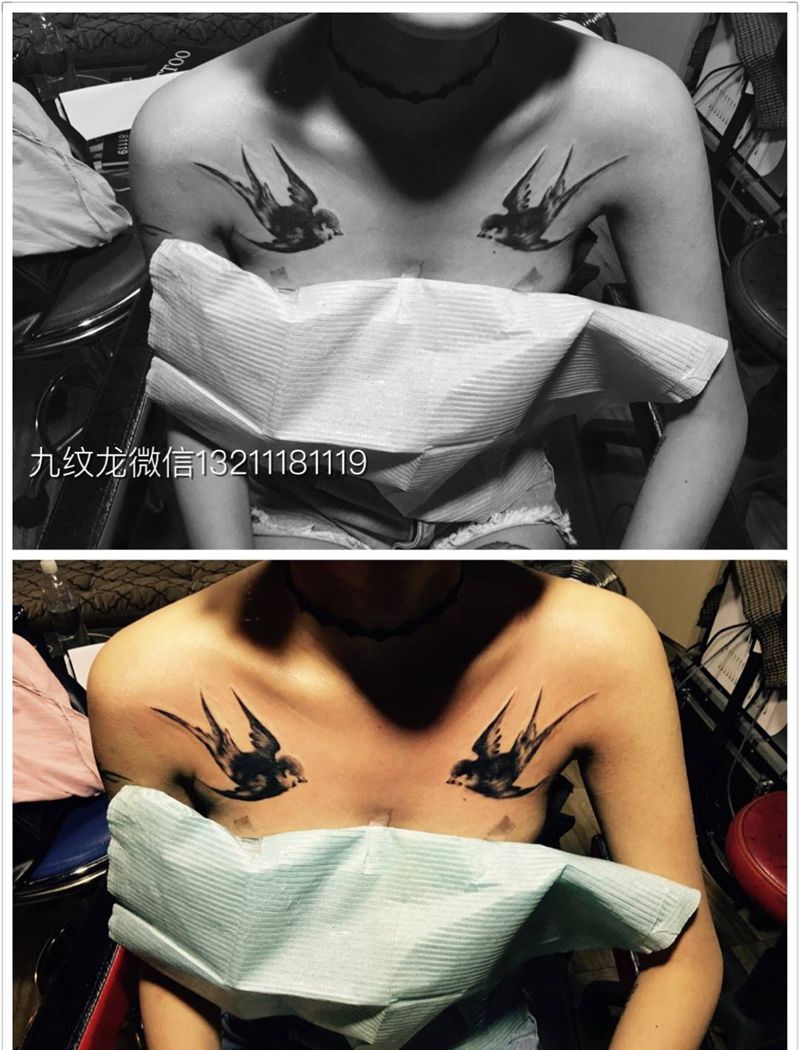 水墨燕子纹身图片