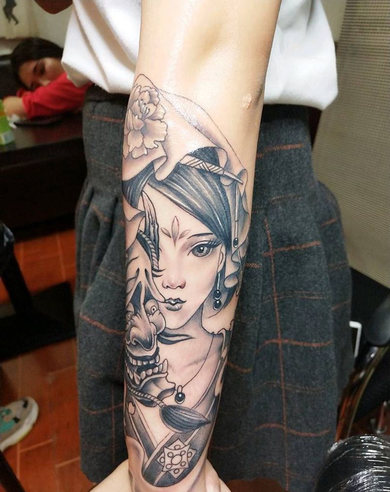 艺妓纹身图片
