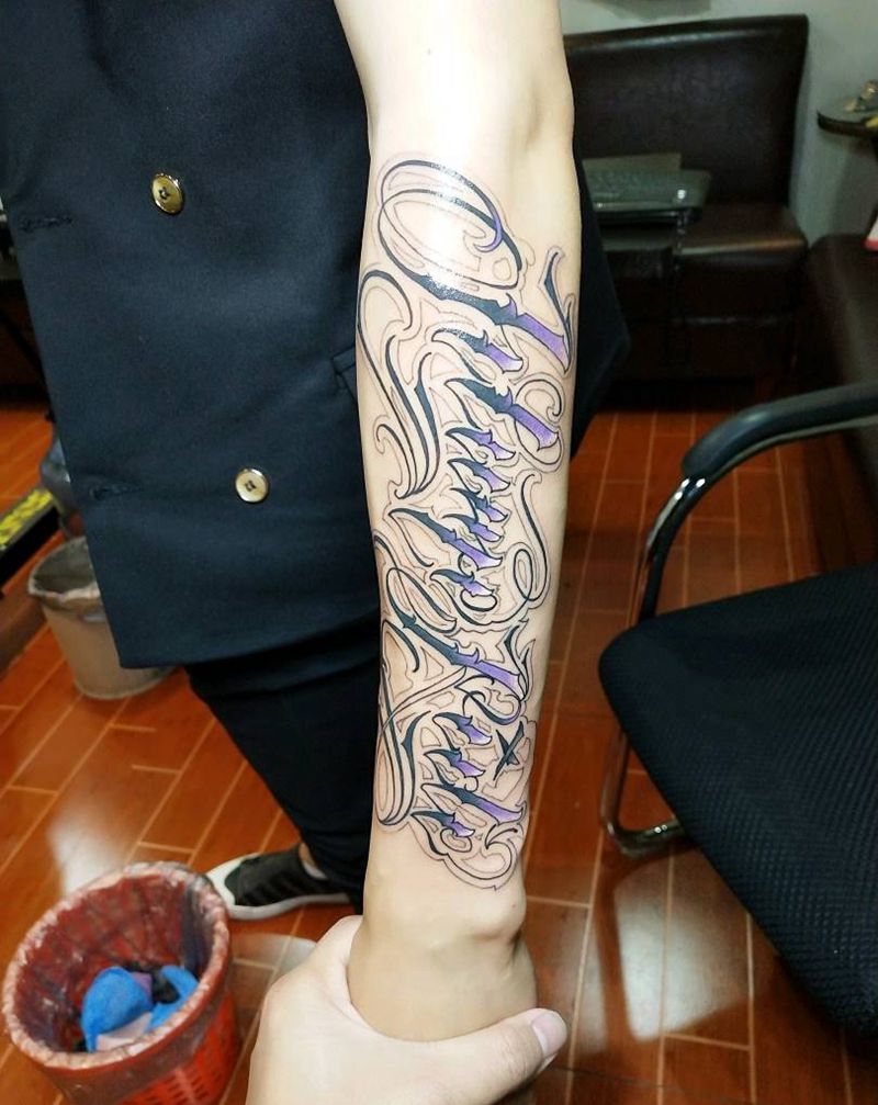 卡期诺字体纹身图片