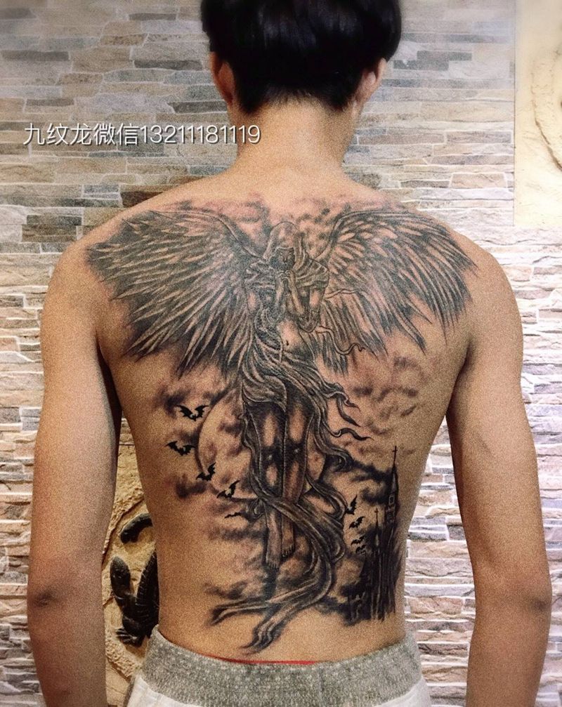 暗夜天使纹身图片