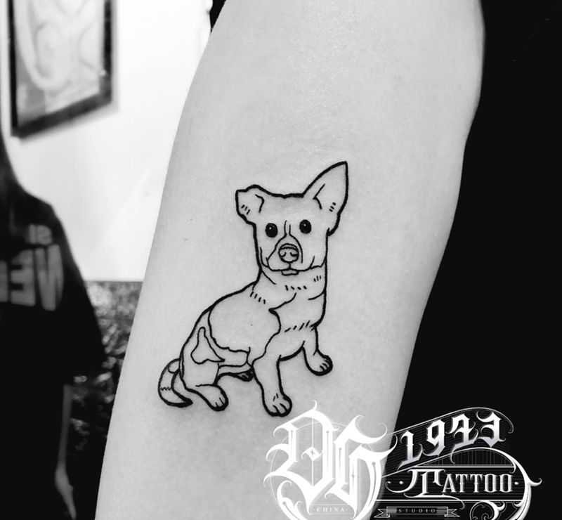 客人爱宠纹身图片_手臂纹身图案