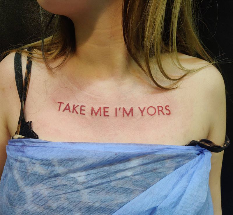 Take me i'myorS纹身图片_胸部纹身图案