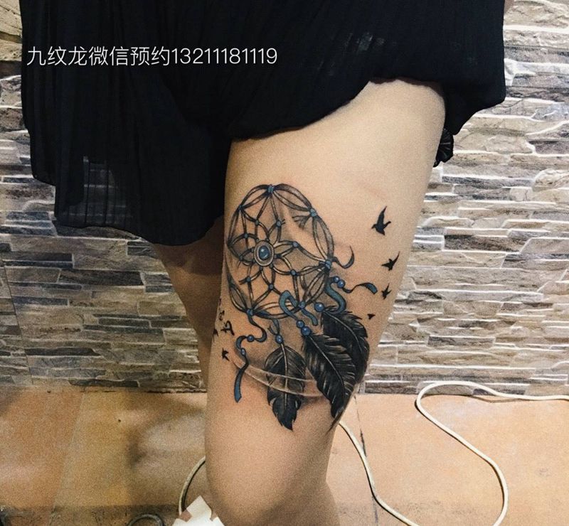 捕梦网纹身图片