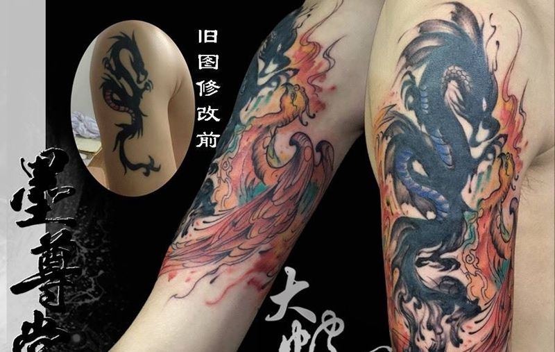 旧图修改及添加纹身图片_手臂成品原创图腾欧美传统纹身图案